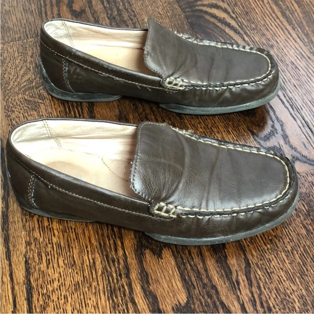 Nordstrom Kid’s Brown Leather Slip-On Dress Shoe Loafers 4M